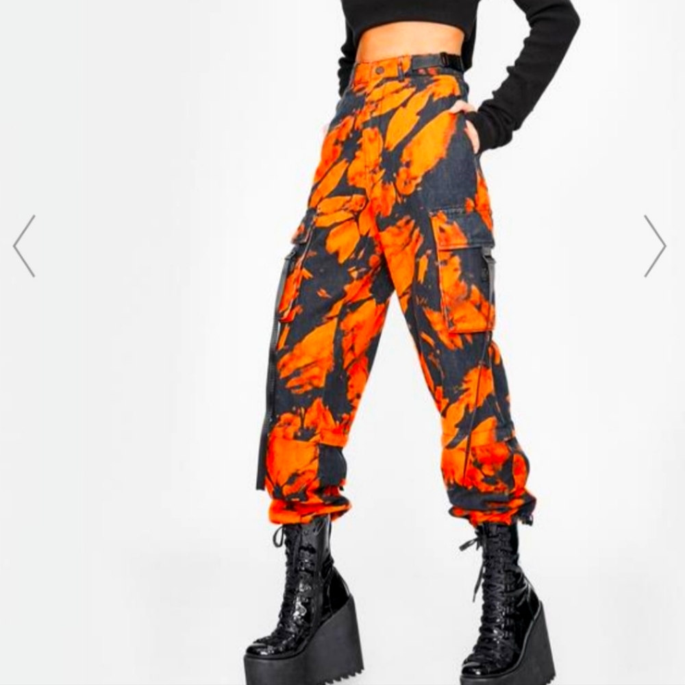 Dolls kill Jaded London tie-dyed cargo pants size 2
